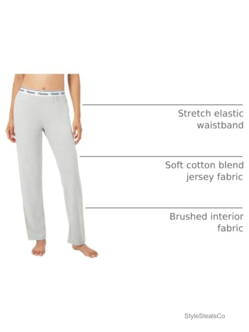 Women's Lounge Pajama Pants Comfy Stretch Cotton Blend Straight Leg Sleep Pants